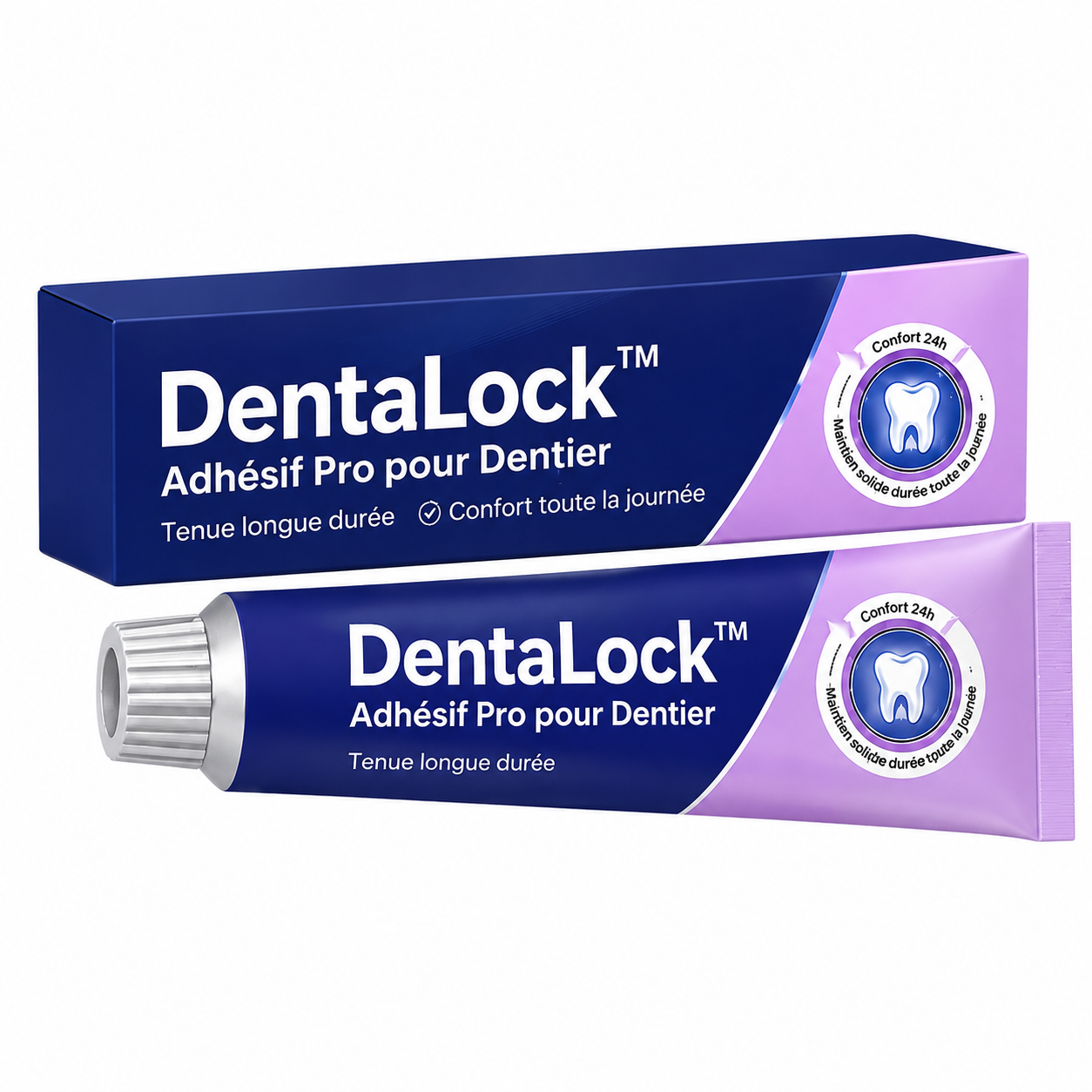 DentaLock™ Adhésif Pro pour Prothèses Dentaires | Souriez, mangez et parlez en toute confiance jusqu’à 96h, sans zinc ni irritation !