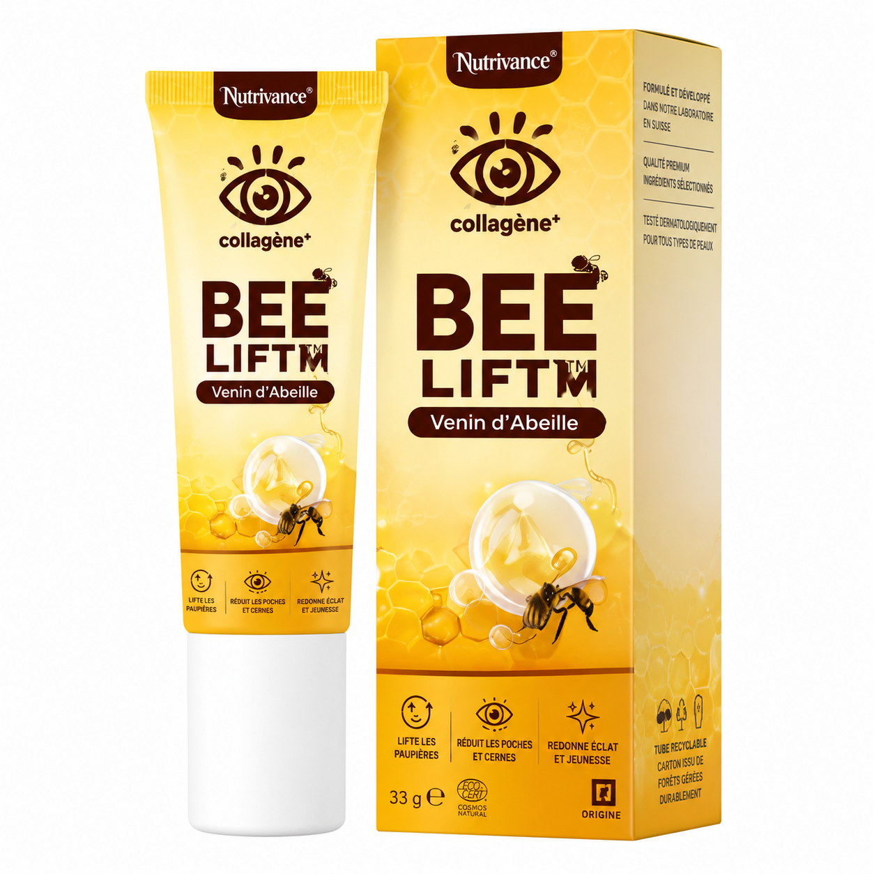 BeeLift™ Crème Yeux au Venin d’Abeille | Supprimez cernes, poches et rides dès 7 jours !