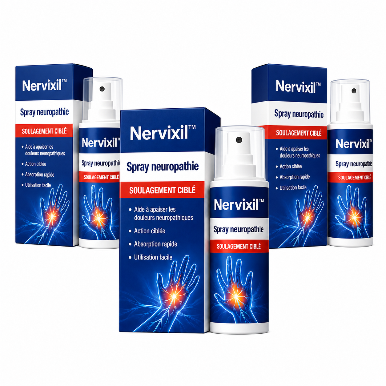Nervixil™ Spray Neuropathie | Stoppez picotements et engourdissements dès la première application !