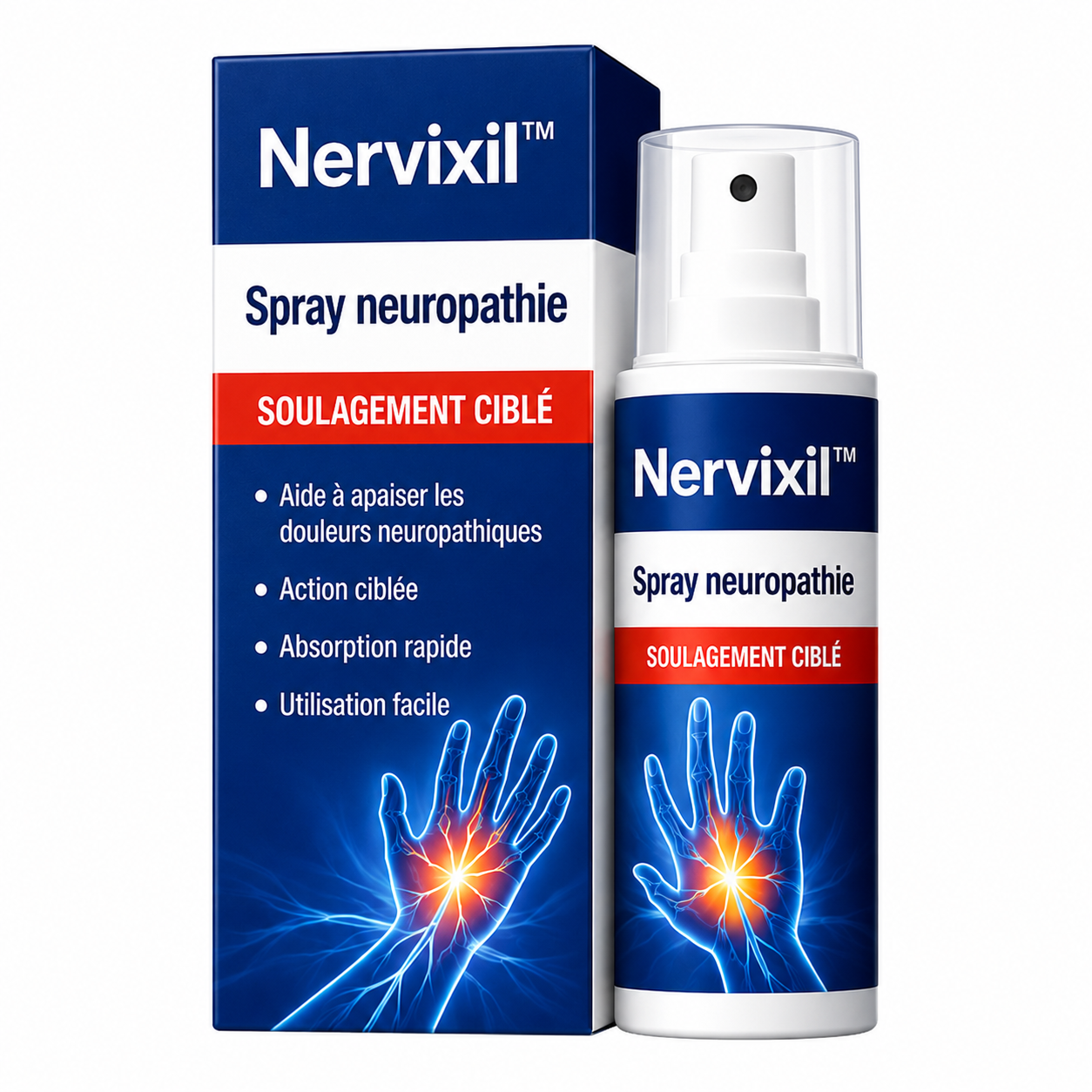 Nervixil™ Spray Neuropathie | Stoppez picotements et engourdissements dès la première application !