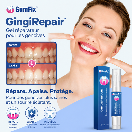 GingiRepair™ Gel réparateur pour les gencives | Régénère jusqu’à 95 % de vos gencives en seulement 3 jours !