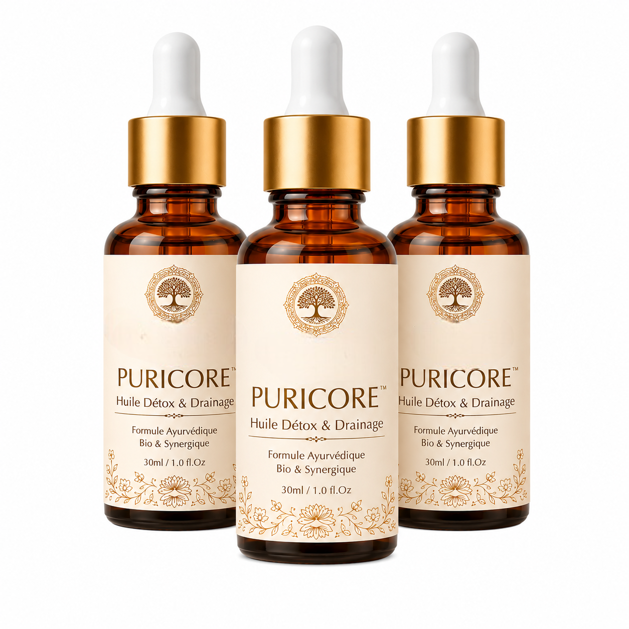 Puricore™ Huile Détox & Drainage | Purifiez votre organisme et retrouvez un ventre léger dès la première application !