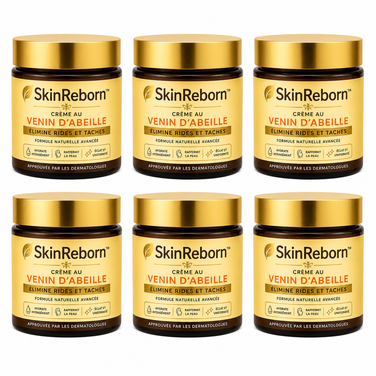 SkinReborn™ Crème au Venin d’Abeille | Élimine rides et taches en 3 minutes – approuvé par les dermatologues!