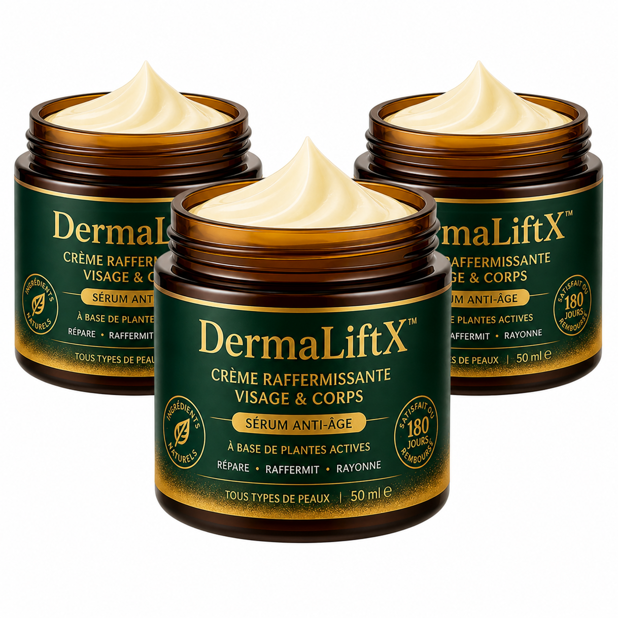 DermaLiftX™ Crème Raffermissante Visage & Corps | Lifte, hydrate et raffermit votre peau en 10 minutes chrono!