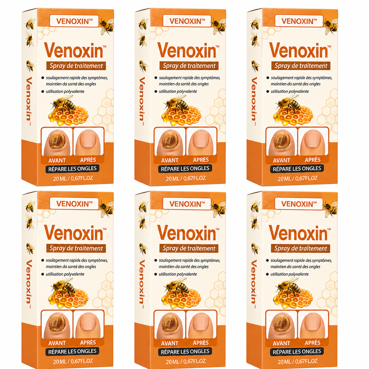 Venoxin™ Spray de traitement des ongles au venin d'abeille | Répare vos ongles en un instant!