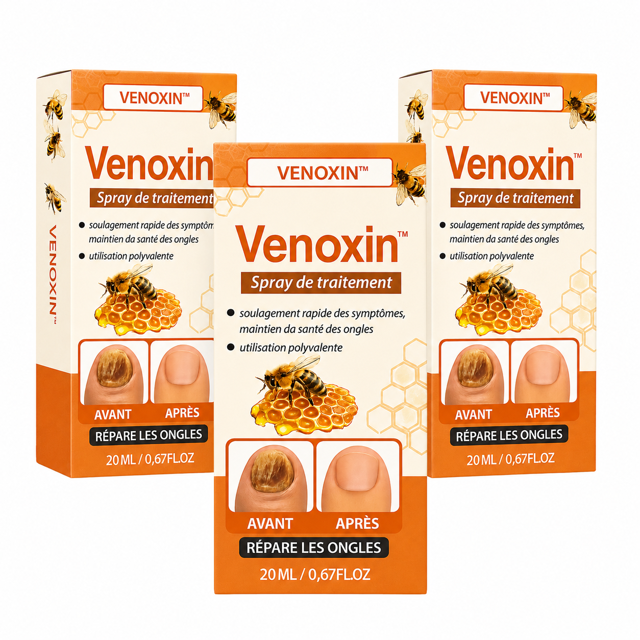 Venoxin™ Spray de traitement des ongles au venin d'abeille | Répare vos ongles en un instant!