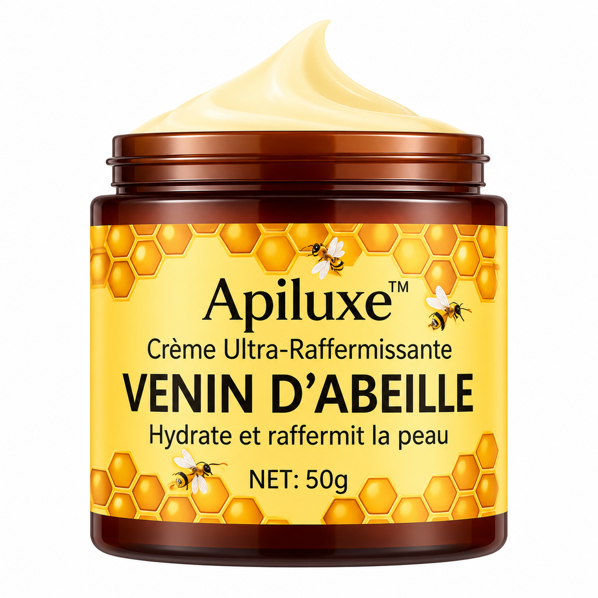 Apiluxe™ Crème Ultra-Raffermissante au Venin d’Abeille | Effacez les rides en 5 minutes !