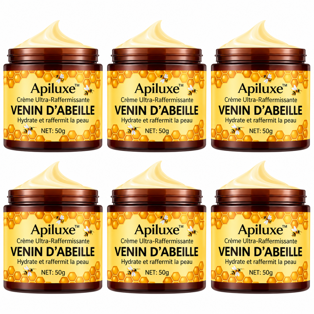 Apiluxe™ Crème Ultra-Raffermissante au Venin d’Abeille | Effacez les rides en 5 minutes !