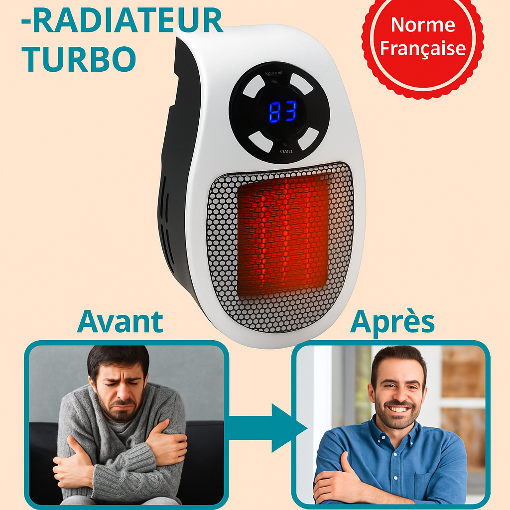 ThermoJet™ Mini-Radiateur Turbo | Réchauffe une pièce glacée en 2 minutes – tout en divisant votre facture par 2!