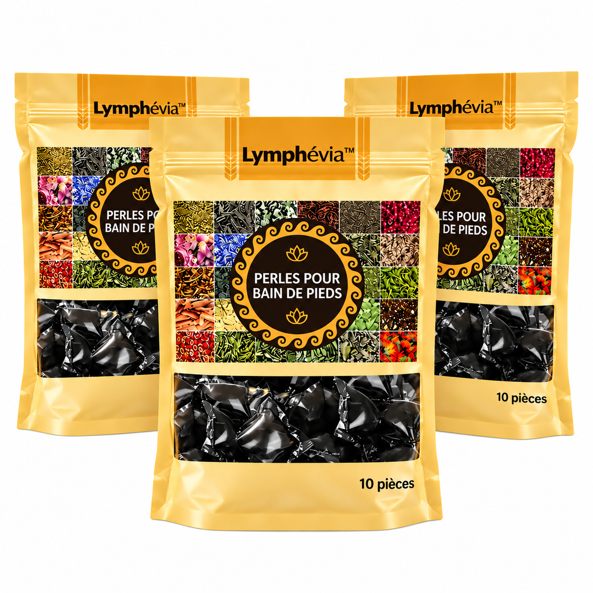 Lymphévia™ Perles Détox Lymphatique pour Bain de Pieds | Drainez les toxines et retrouvez une énergie totale en 20 minutes !