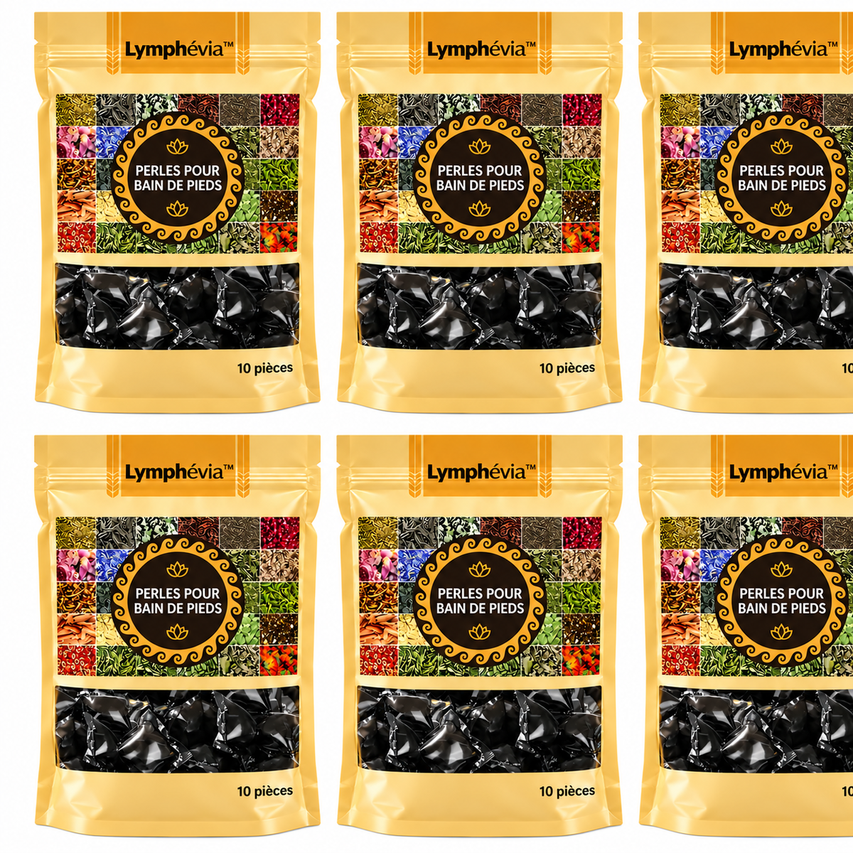Lymphévia™ Perles Détox Lymphatique pour Bain de Pieds | Drainez les toxines et retrouvez une énergie totale en 20 minutes !