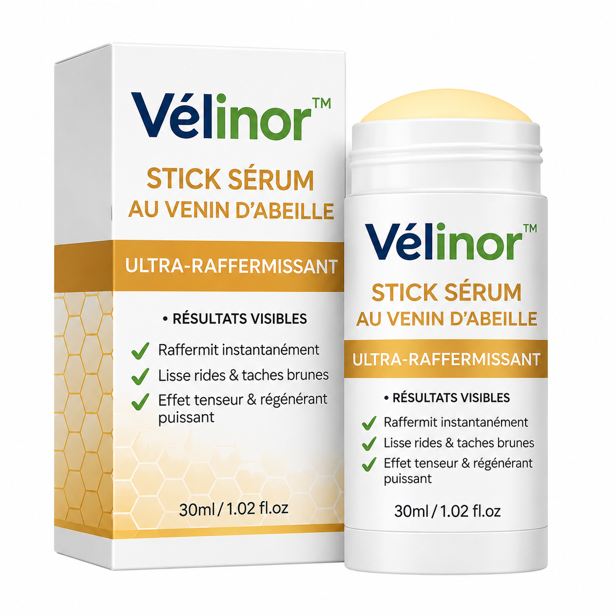 Vélinor™ Stick Sérum au Venin d’Abeille Ultra-Raffermissant | Efface les rides en 5 minutes chrono !