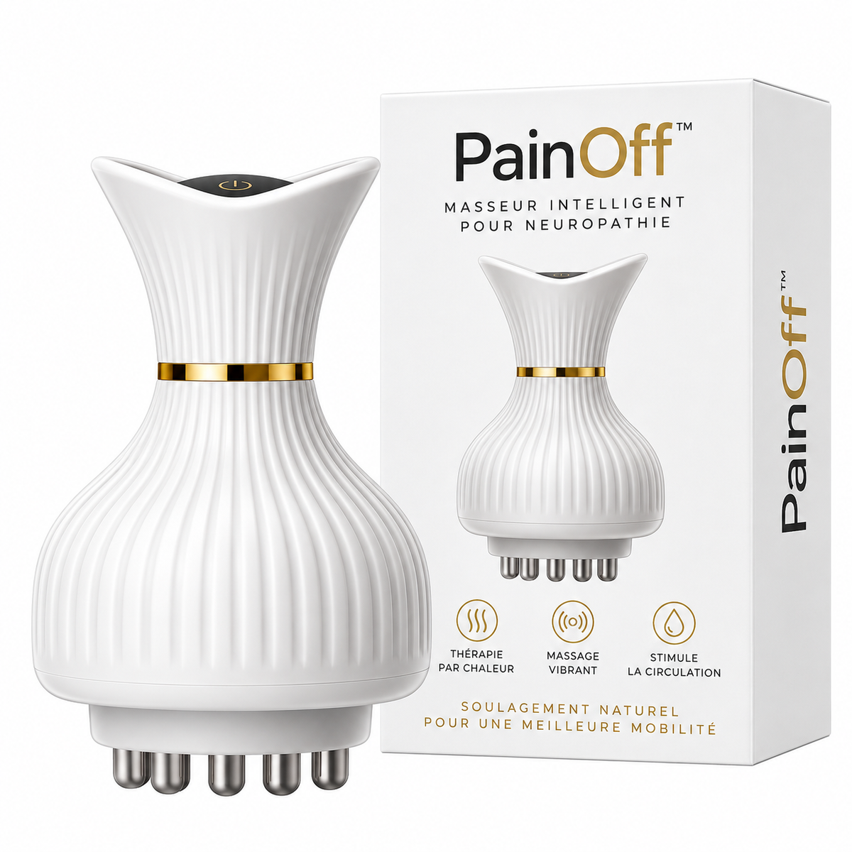 PainOff™ Masseur Neuropathie 4-en-1 | Apaisez brûlures, picotements et engourdissements en 15 minutes !