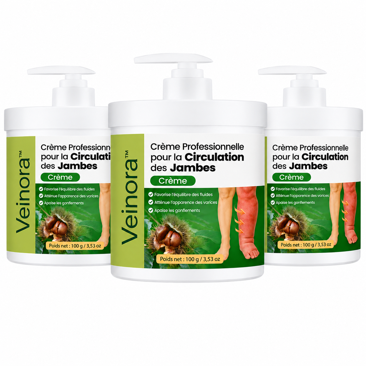 Veinora™ Crème Circulation Jambes Lourdes | Apaisez gonflements, tensions et fatigue en 48h, sans bas de contention ni chirurgie !