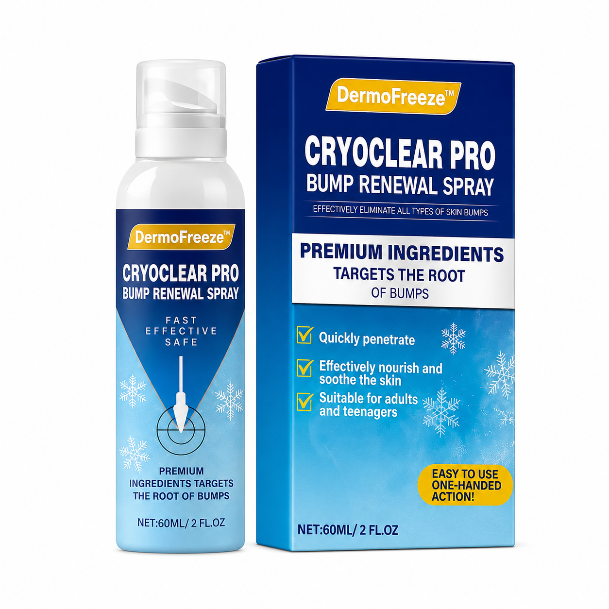 DermoFreeze™ Spray Cryo Anti-Imperfections | Supprime verrues, bosses et rugosités visibles dès les premières applications !