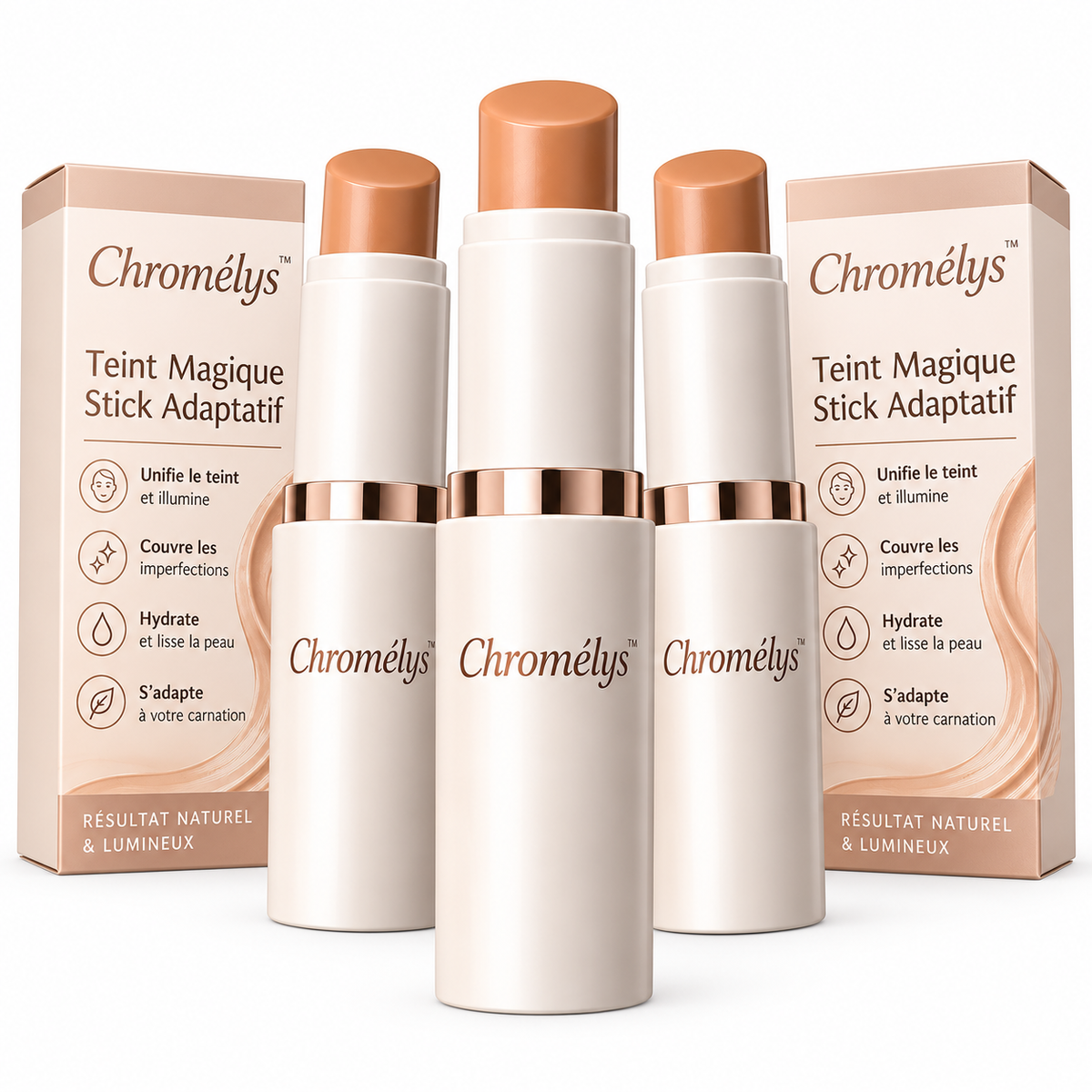 Chromélys™ Teint Magique Stick Adaptatif | Obtenez un teint parfait qui s’accorde à votre peau !