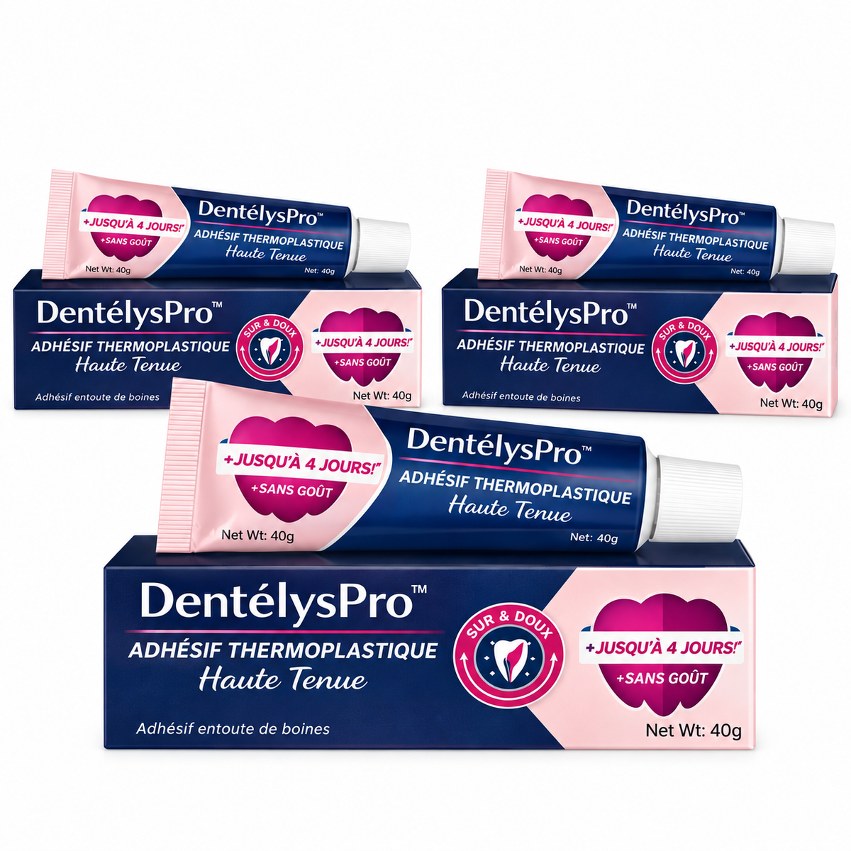 DentélysPro™ Adhésif Thermoplastique Haute Tenue | Fixe instantanément votre prothèse, stoppe les mouvements gênants en 3 minutes !