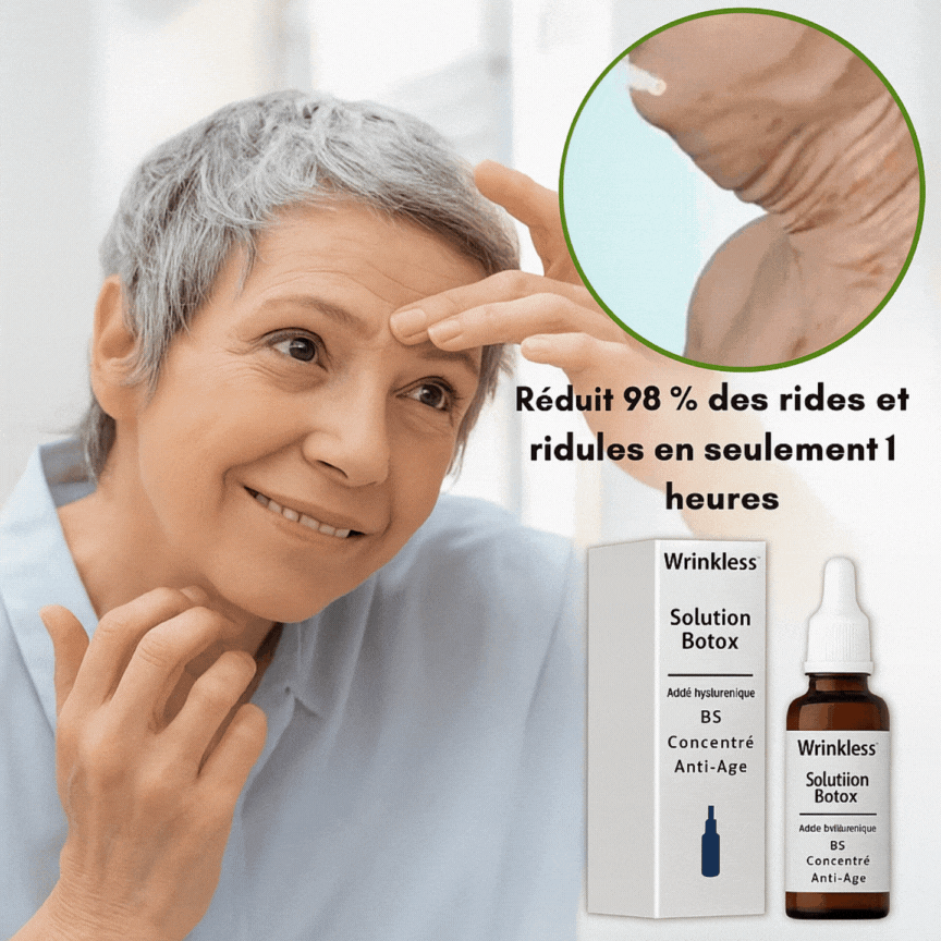 Wrinkless™ Sérum Botox Naturel | Lissez vos rides profondes en 15h – sans aiguille ni chirurgie!