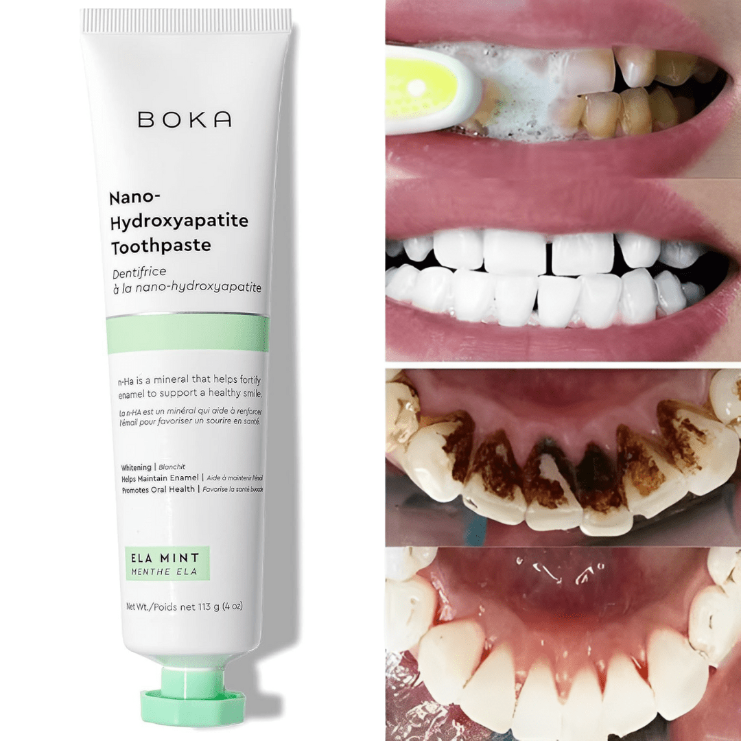 BOKA™ Dentifrice à la Nano-Hydroxyapatite | Retrouvez un sourire éclatant en 3 minutes!