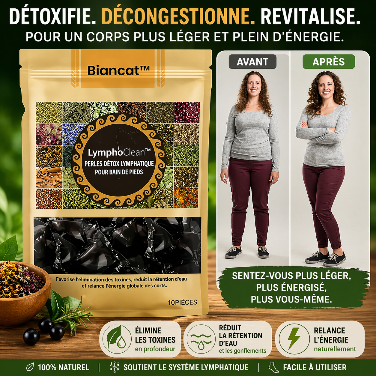 LymphoClean™ Perles Détox Lymphatique pour Bain de Pieds | Drainez les toxines et retrouvez une énergie totale en 20 minutes !