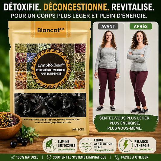 LymphoClean™ Perles Détox Lymphatique pour Bain de Pieds | Drainez les toxines et retrouvez une énergie totale en 20 minutes !