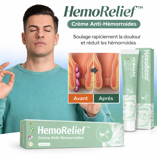 HemoRelief™ Crème Anti-Hémorroïdes | Éliminez jusqu’à 99 % des douleurs dès la première application !