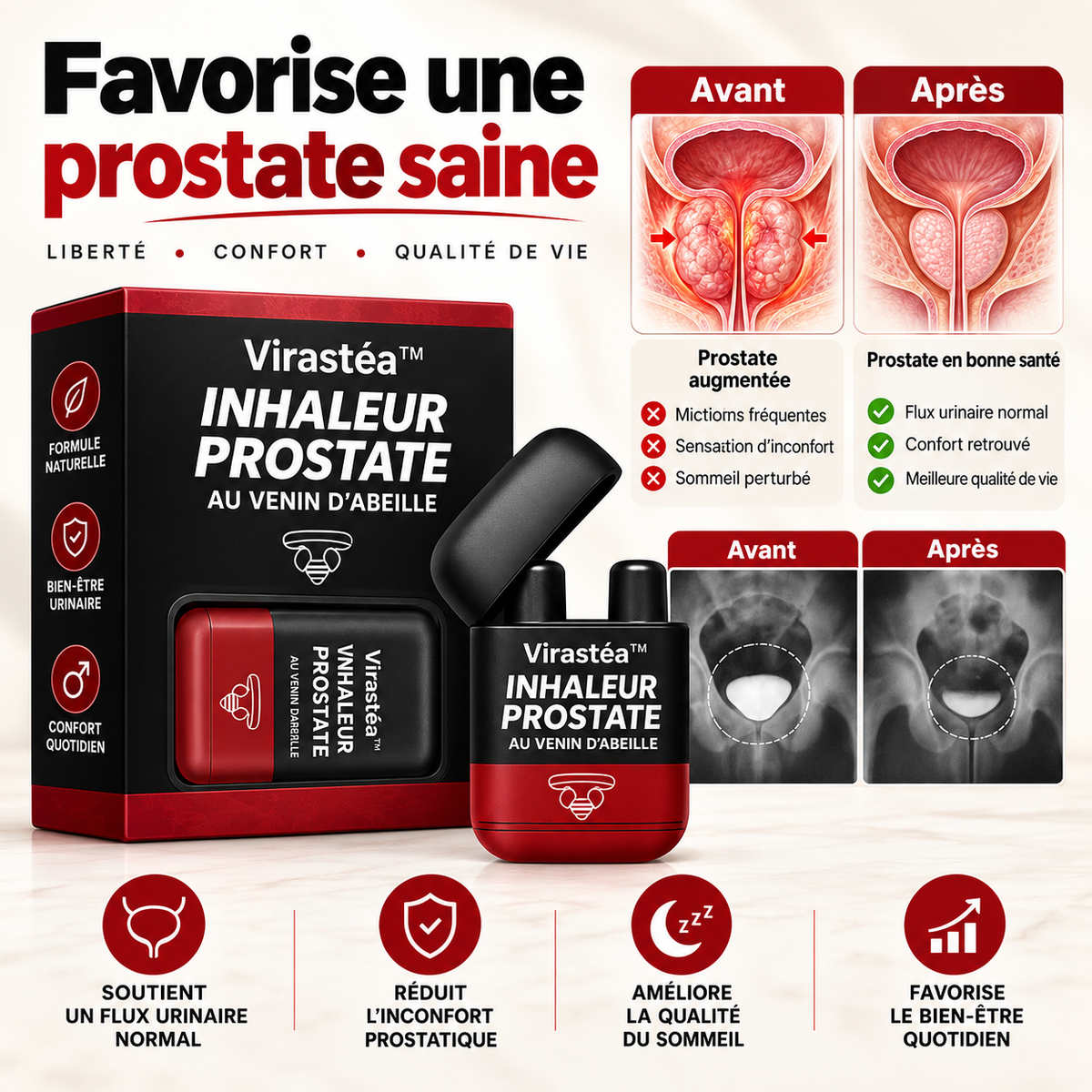 Virastéa™ Inhaleur Prostate au Venin d’Abeille | Retrouvez une érection dure comme du béton en 3 minutes!