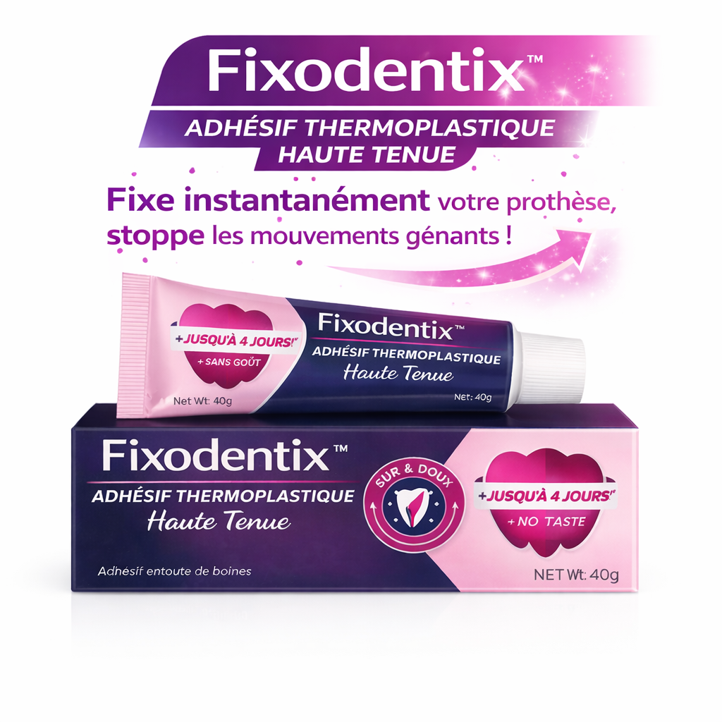 Fixodentix™ Adhésif Thermoplastique Haute Tenue | Fixe instantanément votre prothèse, stoppe les mouvements gênants en 3 minutes !