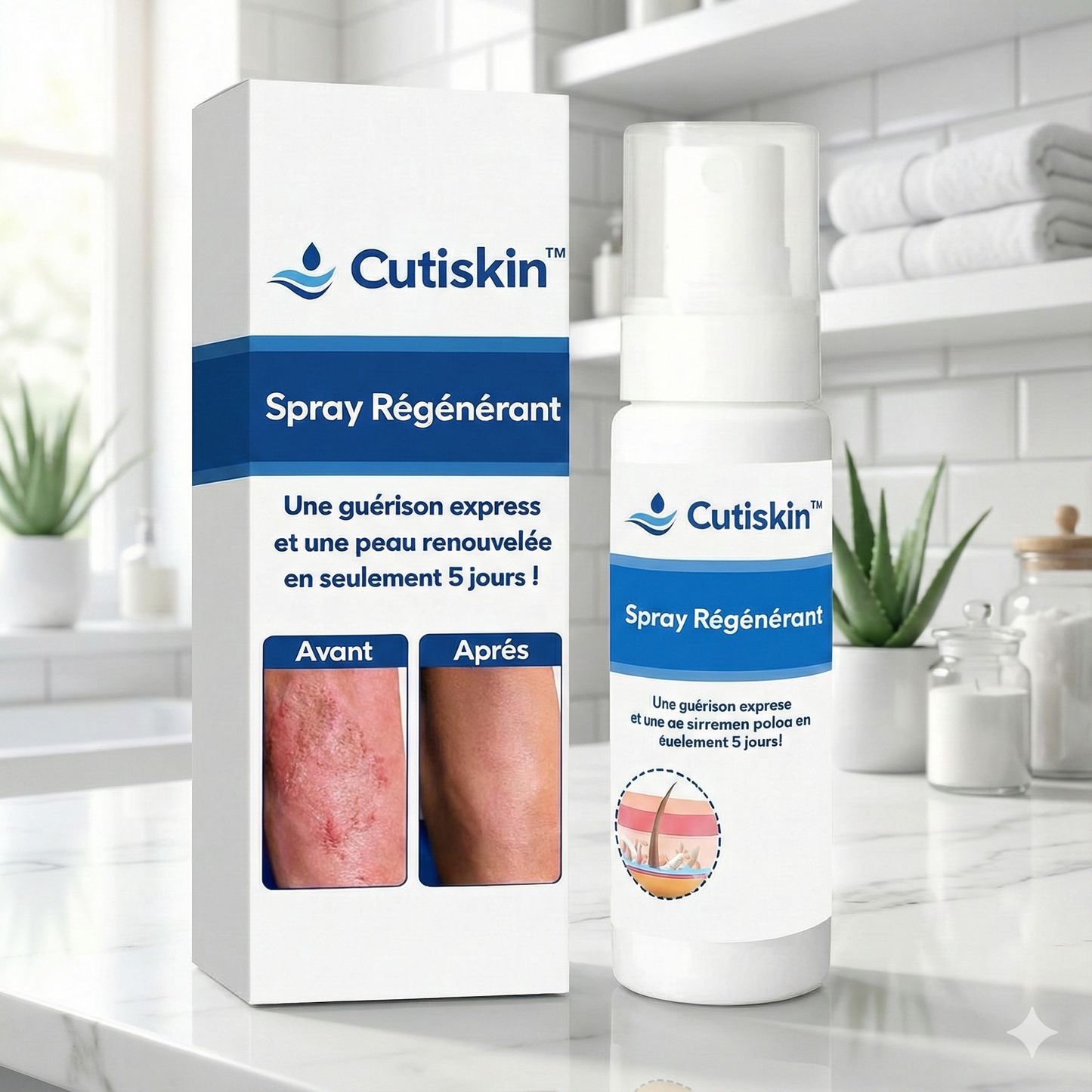Cutiskin™ Spray Régénérant | Une guérison express et une peau renouvelée en seulement 5 jours!