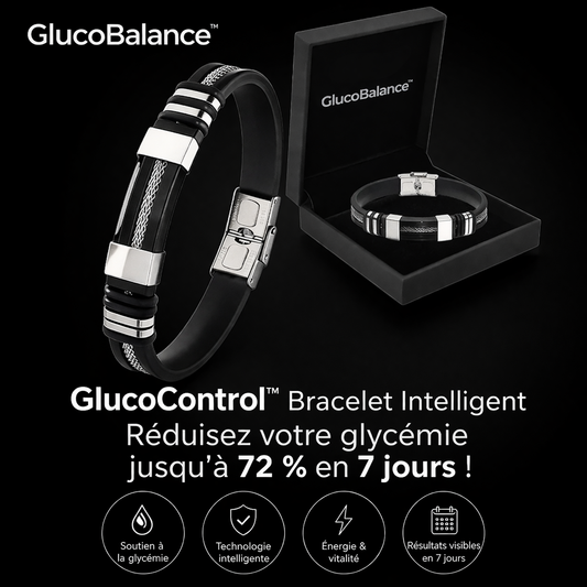 GlucoControl™ Bracelet Intelligent | Réduisez votre glycémie jusqu’à 72 % en 7 jours !