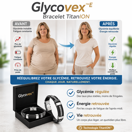 Glycovex™ Bracelet TitanION | Votre glycémie est hors de contrôle ? Ce bracelet la fait chuter de 72 % en seulement 7 jours !