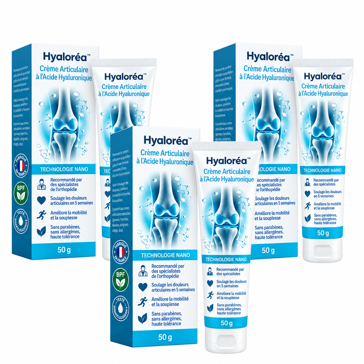 Hyaloréa™ Crème Articulaire à l’Acide Hyaluronique | Soulagez vos douleurs en 60 secondes !