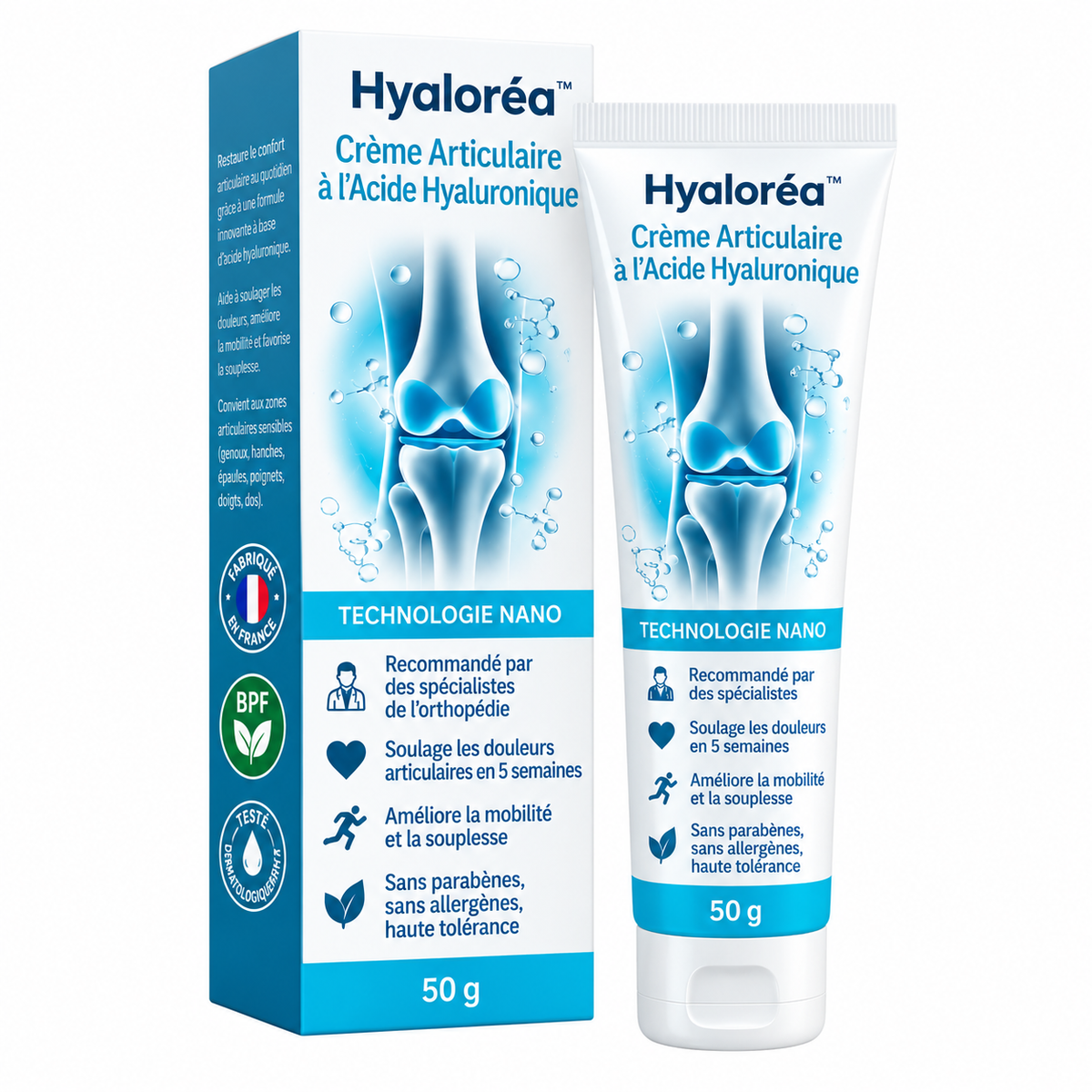 Hyaloréa™ Crème Articulaire à l’Acide Hyaluronique | Soulagez vos douleurs en 60 secondes !