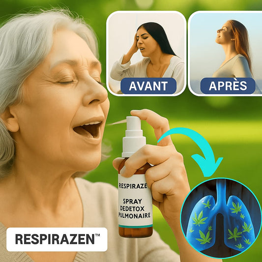 RespiraZen™ Spray Détox Pulmonaire | Améliorez votre respiration jusqu’à 91 % en seulement 18 heures!