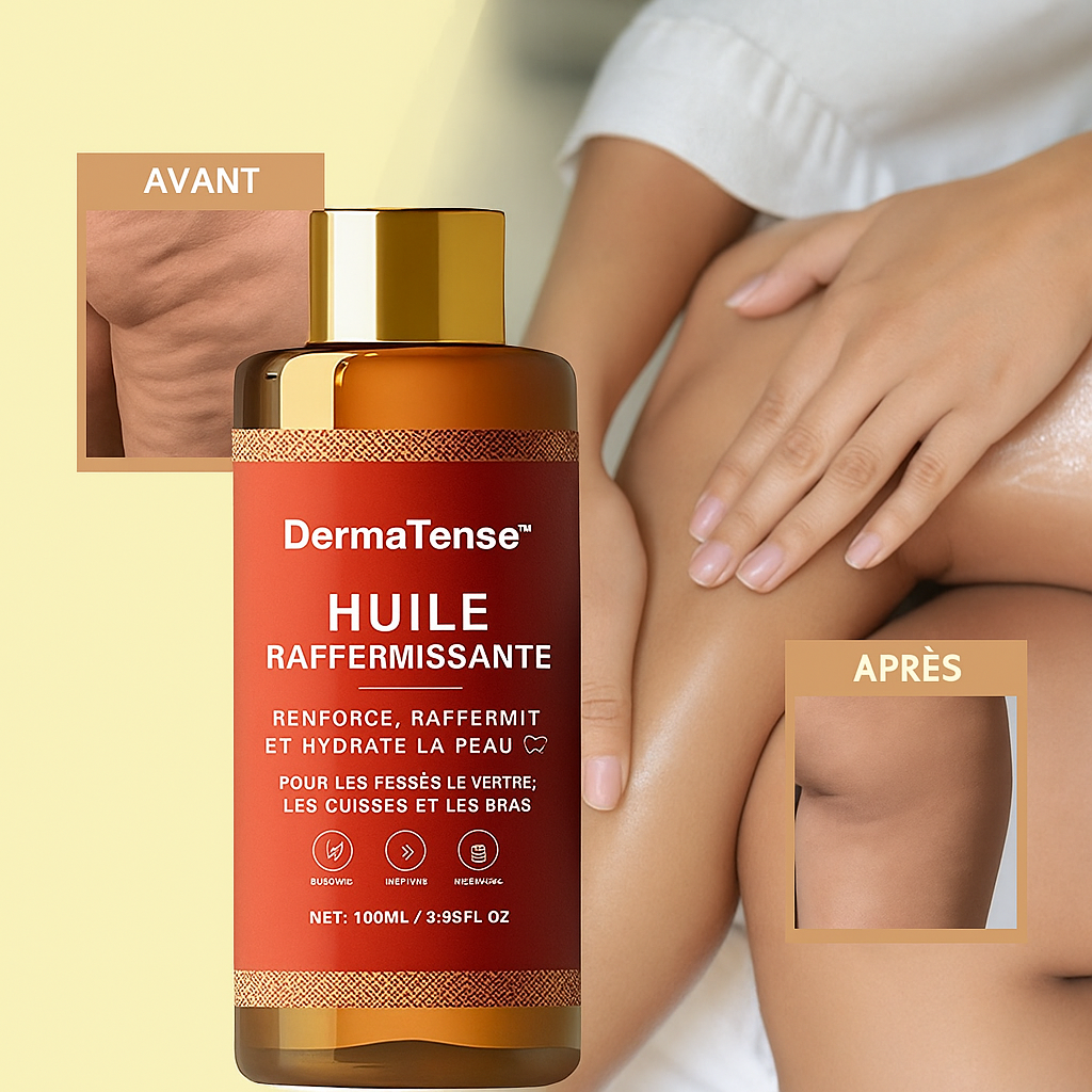 DermaTense™ Huile Raffermissante | Retend la peau relâchée jusqu’à 98 % en 24 heures!