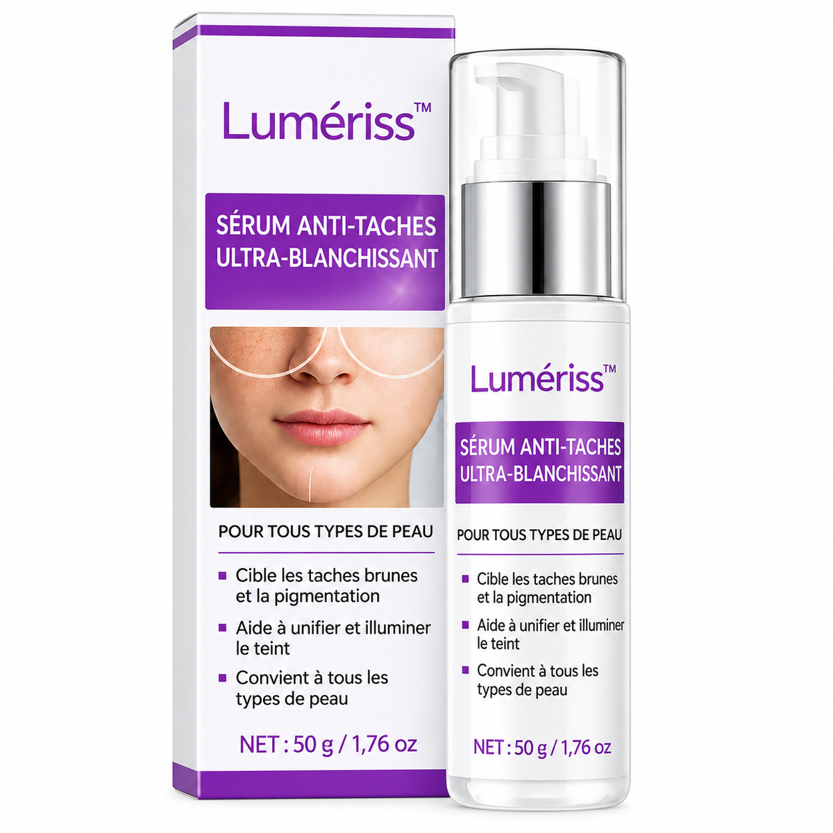 Lumériss™ Sérum Anti-Taches Ultra-Blanchissant | Effacez vos taches brunes et unifiez votre teint en 72 heures !