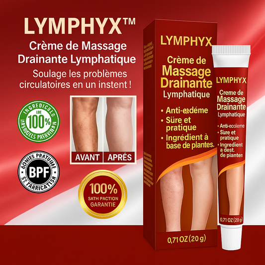 Lymphyx™ Crème de Massage Drainante Lymphatique | Soulage les problèmes circulatoires en un instant!