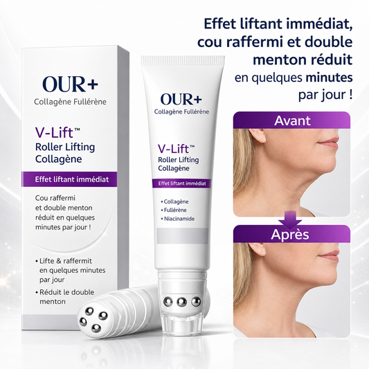 V-Lift™ Roller Lifting Collagène | Effet lifting immédiat, cou raffermi et double menton réduit en quelques minutes par jour !