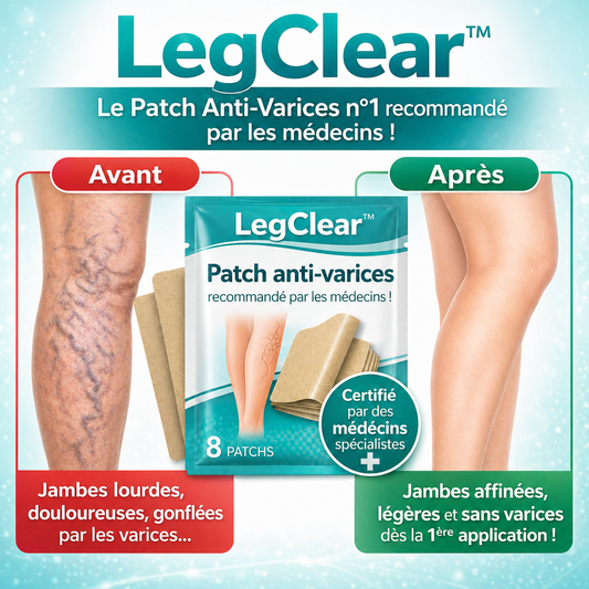 LegClear™ Patch Anti-Varices | Faites disparaître varices et douleurs de jambes en 3 minutes !