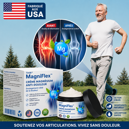 MagniFlex™ Crème Magnésium Anti-Douleur | Supprimez vos douleurs musculaires et articulaires en 15 minutes !