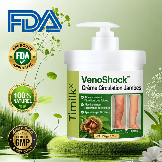 VenoShock™ Crème Circulation Jambes | Éliminez jambes lourdes, douleurs et gonflements en 3 minutes !