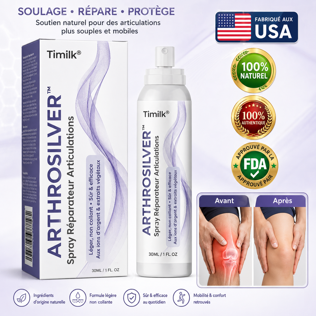 ArthroSilver™ Spray Réparateur Articulations aux Ions d’Argent | Réparez les articulations et stoppez la douleur en 3 minutes !