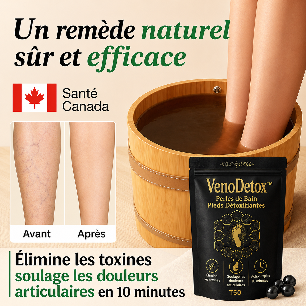 DetoxiFoot™ Perles de Bain Pieds Détoxifiantes | Éliminent les toxines, soulagent les douleurs articulaires et réduisent les varices en 10 minutes!