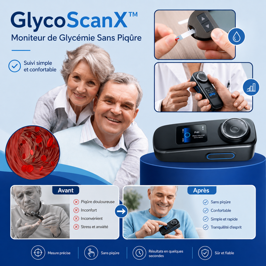 GlycoScanX™ Moniteur de Glycémie Sans Piqûre | Surveillez votre glycémie sans douleur !