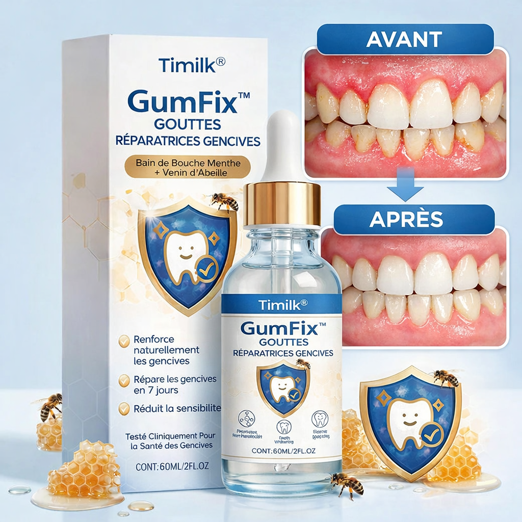 GumFix™ Gouttes Réparatrices Gencives | Stoppez les saignements et réparez vos gencives en quelques jours !