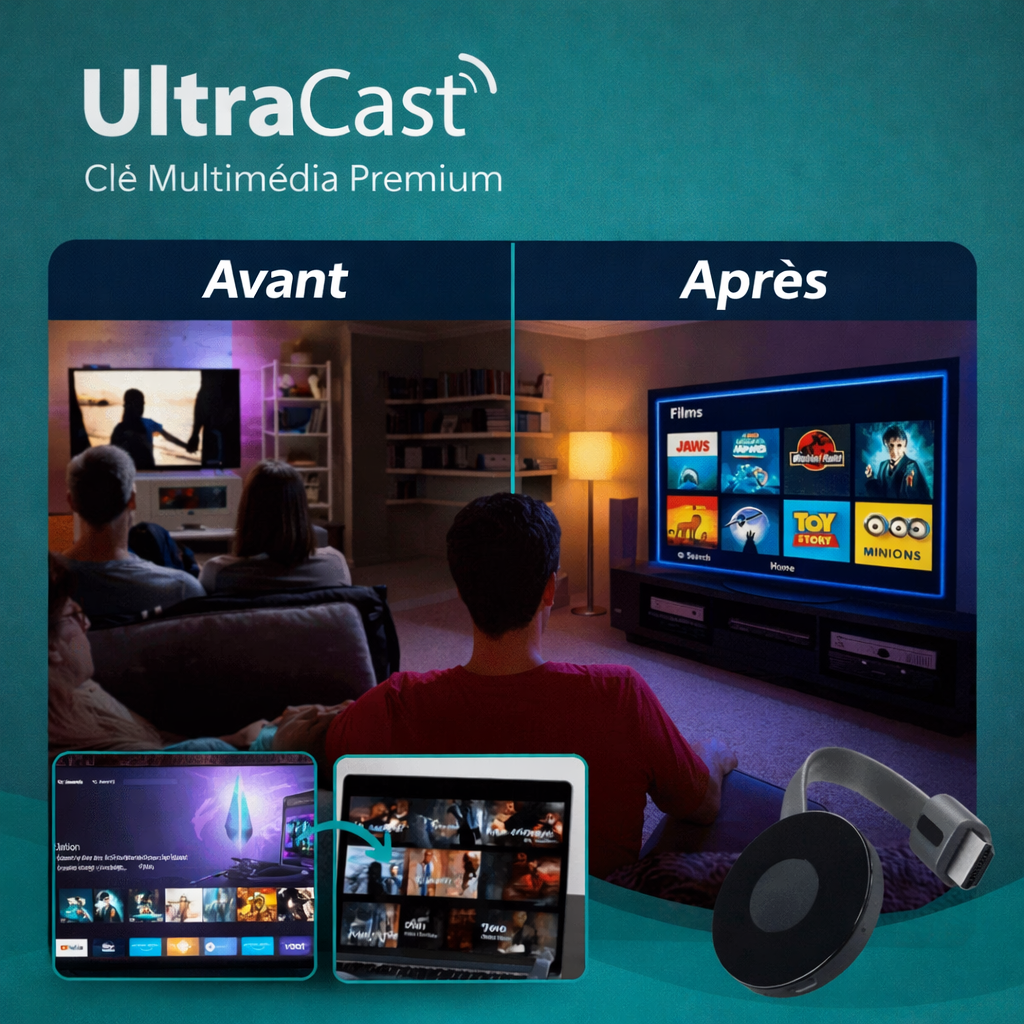 UltraCast™ Clé Multimédia Premium | Accédez instantanément à la TV, aux films et au sport en illimité !