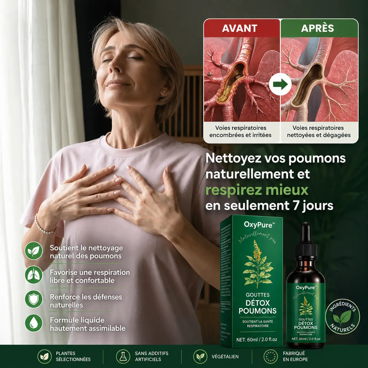 OxyPure™ Gouttes Détox Poumons | Nettoyez vos poumons naturellement et respirez mieux en seulement 7 jours !