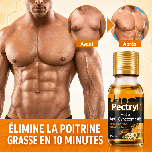 Pectryl™ Huile Anti-Gynécomastie | Éliminez la graisse et retrouvez un torse plat en 10 minutes !