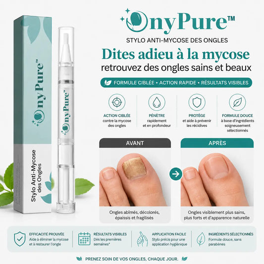 OnyPure™ Stylo Anti-Mycose des Ongles | Élimine 98 % des mycoses tenaces des ongles en seulement 15 minutes !