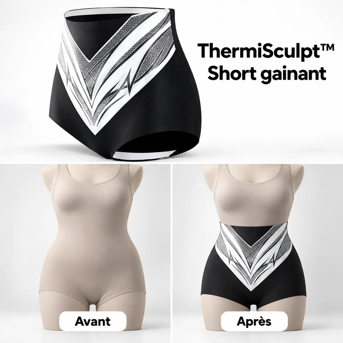 Thermosélis™ Short Gainant à la Tourmaline Chauffante | Brûle la graisse du ventre dès la première heure!